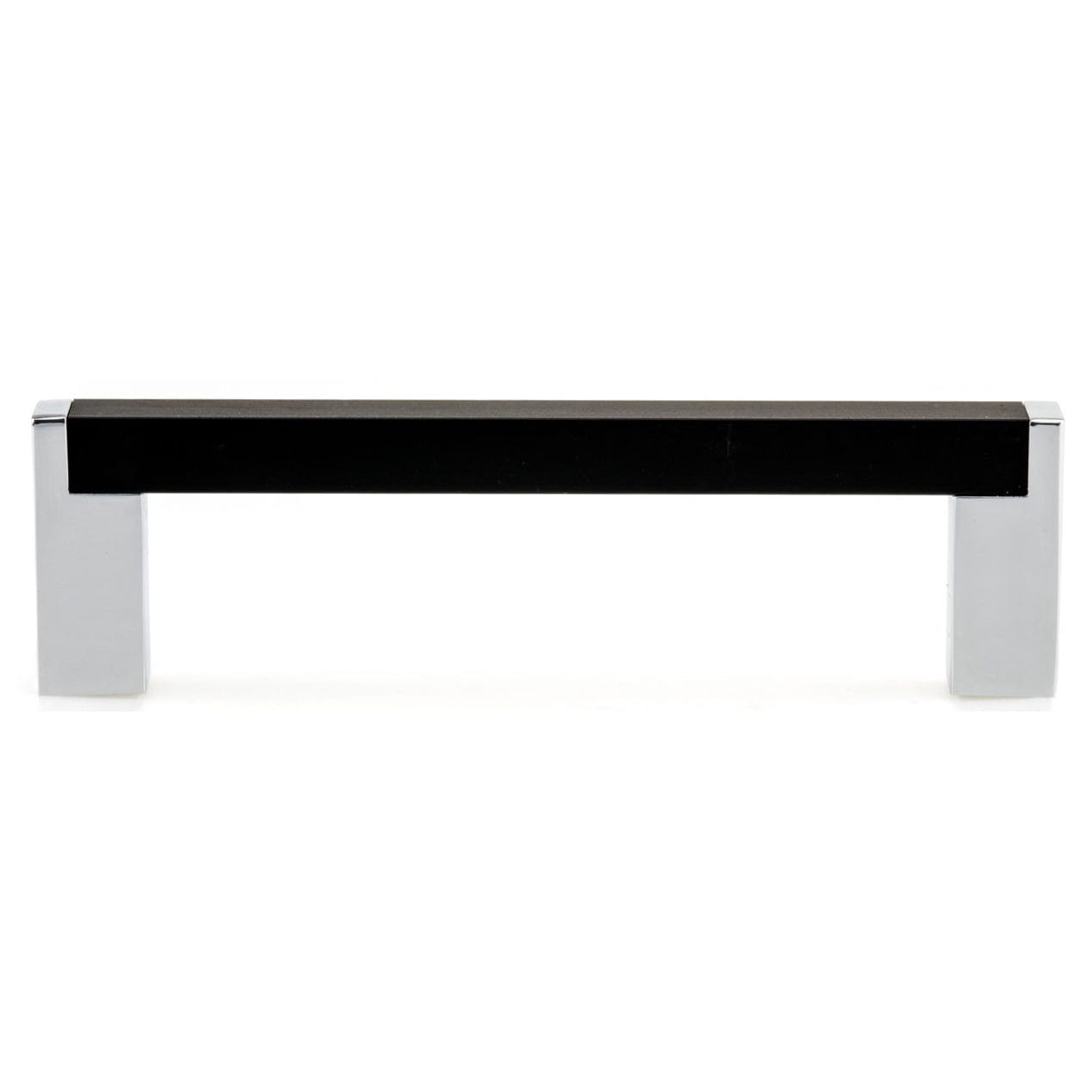 Contemporary Pull, 3-3/4" Center-to-Center, Chrome, Matte Black alt 0