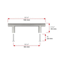 Contemporary Pull, 3-3/4" Center-to-Center, Brushed Nickel
