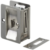 3-7/32" (82 mm) Pocket Door Pull  Rectangular Antique Nickel Privacy alt 0