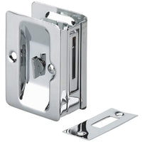 3-7/32" (82 mm) Pocket Door Pull  Rectangular Chrome Privacy alt 0