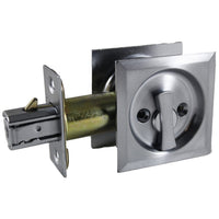 2-7/16" (62 mm) Pocket Door Pull Square Brushed Chrome Privacy alt 0