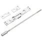 Flush Bolt for Metal Doors with 12" Extension Brushed Chrome alt 0