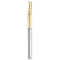 51406-Z Spiral O Single Flute Aluminum Cutting Up-Cut ZrN Coated Mirror Finish Router Bit 1/8"D 5/16"CH 1/8"SH 1-1/2"OL alt 0