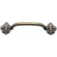 Fleur De Lis Arch Pull 3-3/4" Center Brass Oxide alt 0