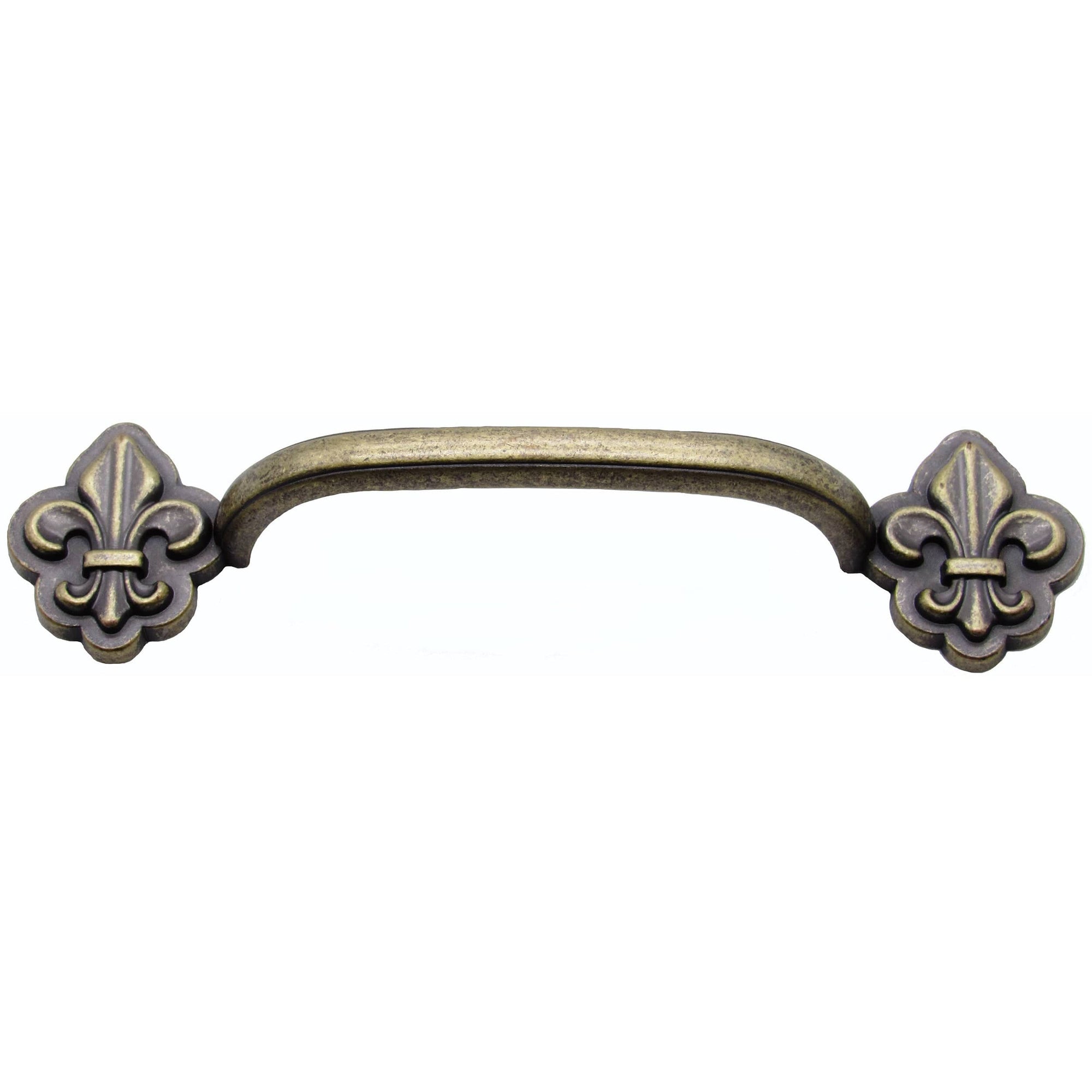 Fleur De Lis Arch Pull 3-3/4" Center Brass Oxide alt 0