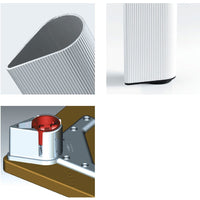 27-1/2" (698 mm) Adjustable Teardrop Design Table Leg Aluminum Pack of 4 alt 0