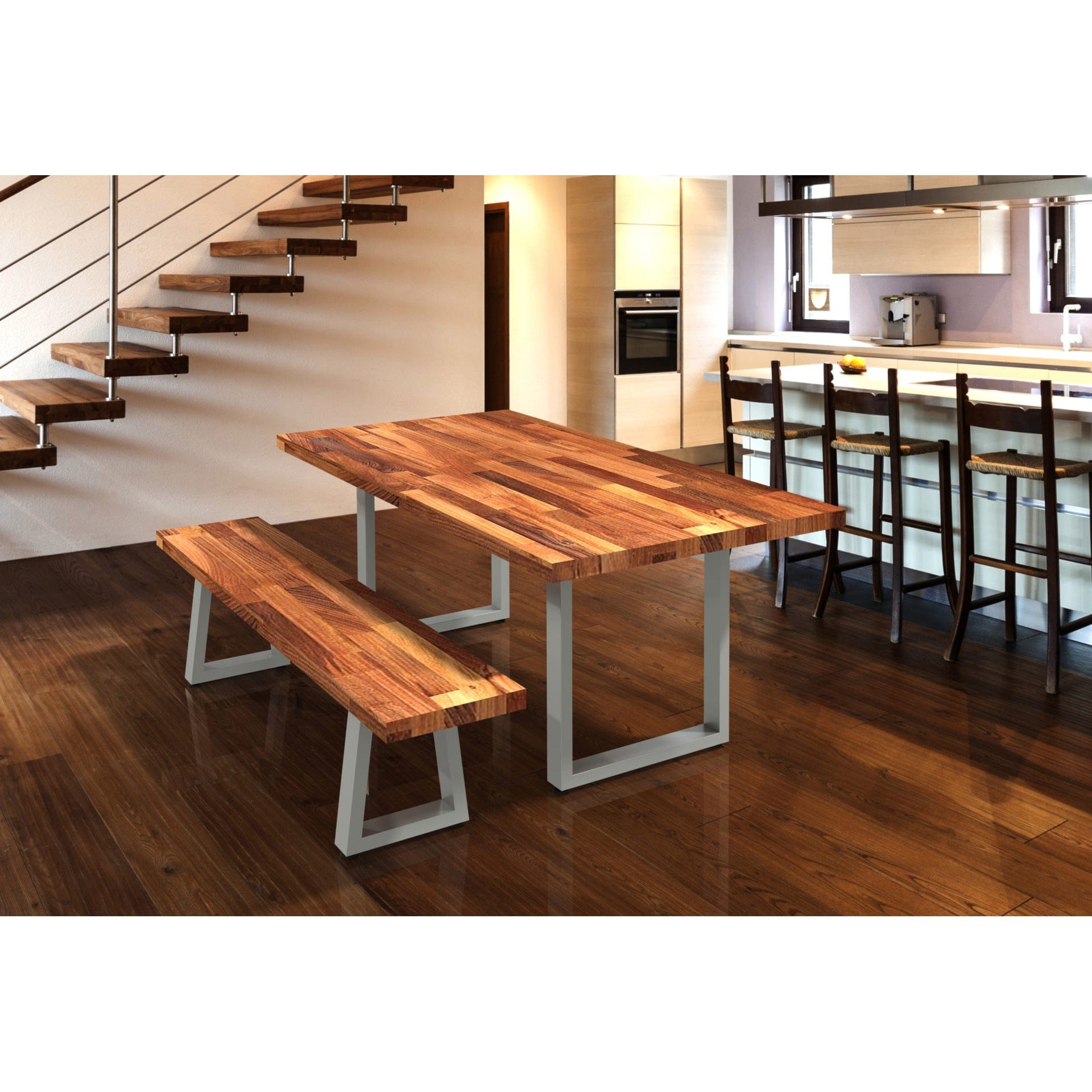 16-1/8" (410 mm) Adjustable Tapered Bench Legs Stainless Ste, 1 Pair alt 0