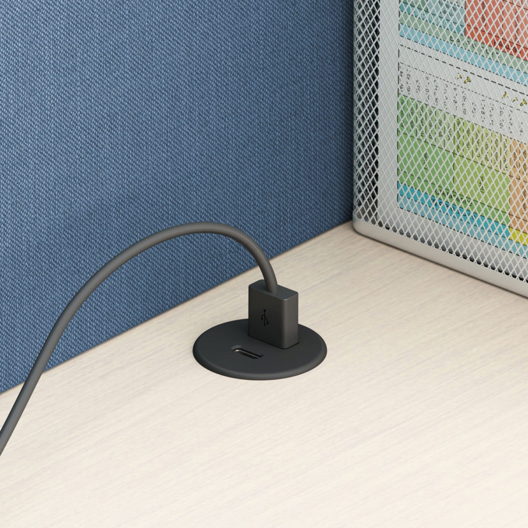 5V Rounded Recessed USB Charger Black alt 0