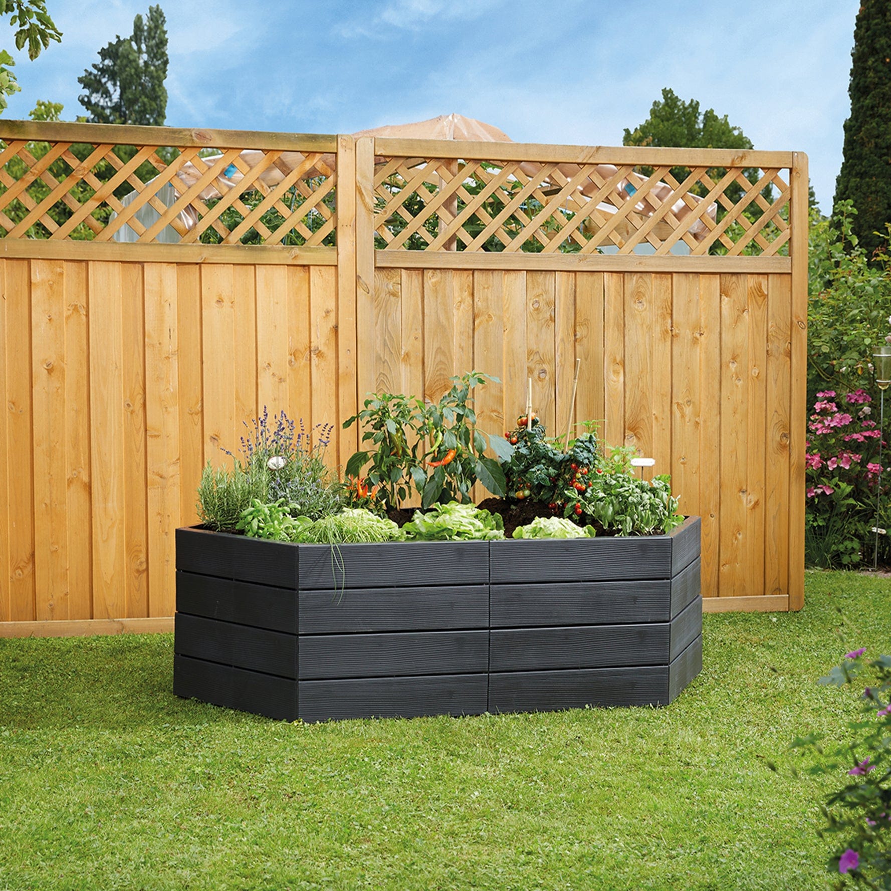 ERGO Modular Raised Bed Hexagon Double Unit Set alt 0