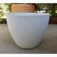 Round Spackled Planter Large White alt 0