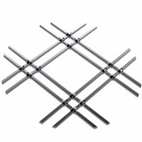 1" Flat Double Diamond Decorative Grille - Satin Nickel, 18" W x 48" L Sheet alt 0