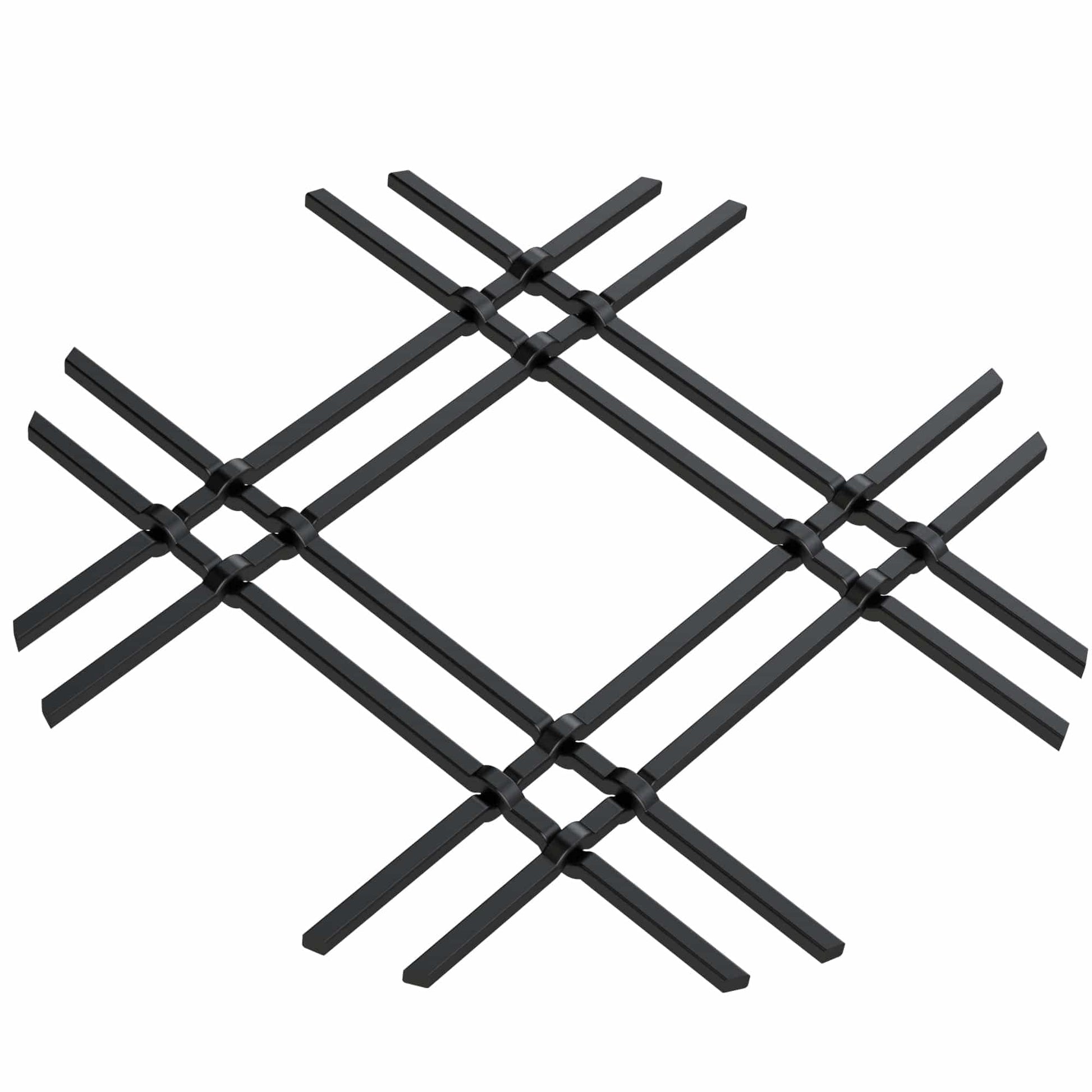 1" Flat Double Diamond Decorative Grille - Flat Black, 18" W x 48" L Sheet alt 0