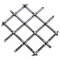 .5" Round Single Diamond Decorative Grille - Satin Nickel, 18" W x 48" L Sheet alt 5