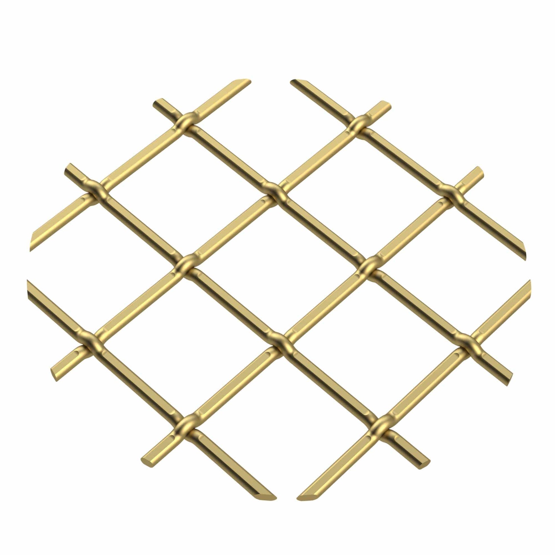 .75" Multi-Crimp Single Diamond Decorative Grille - Satin Brass, 18" W x 48" L Sheet alt 75