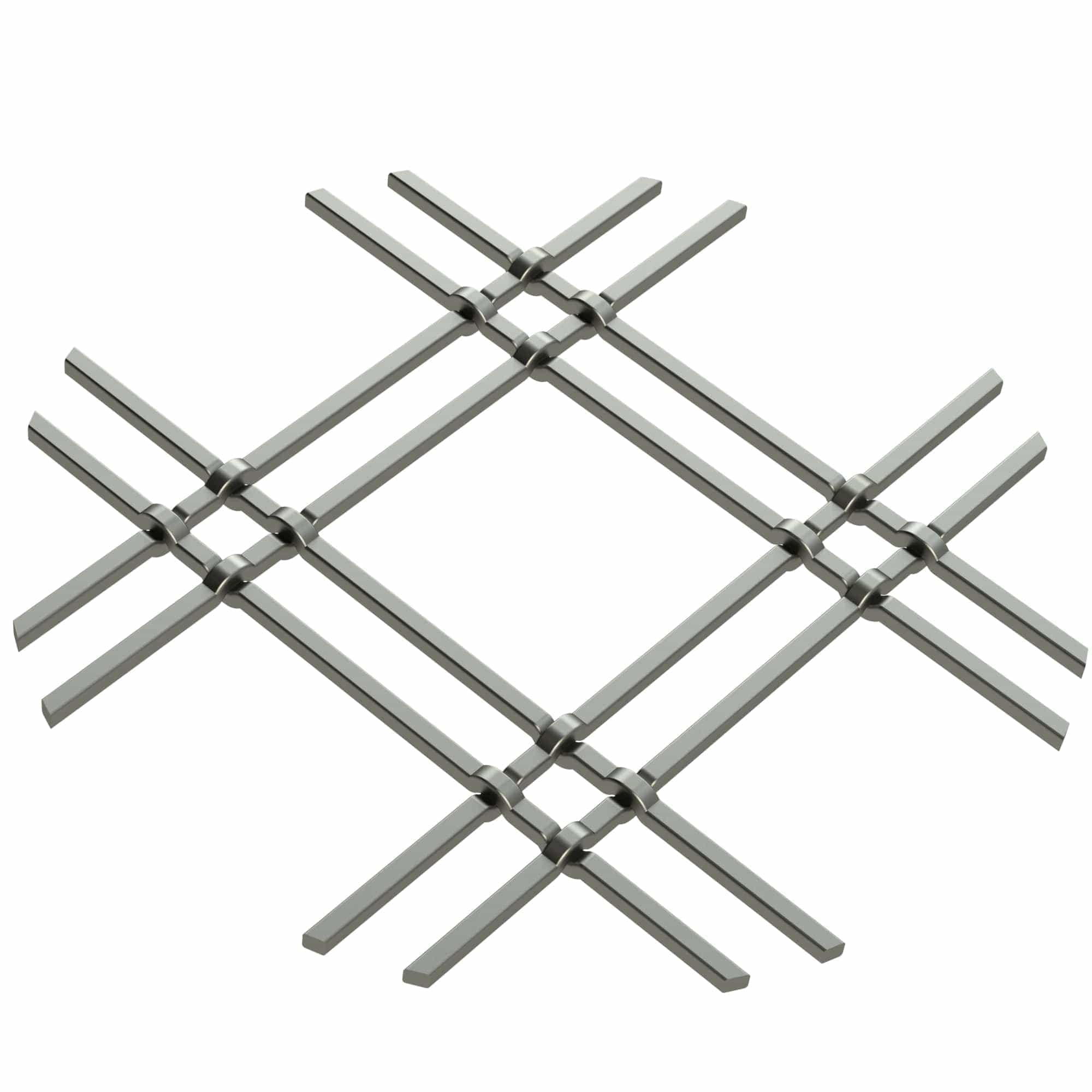 1" Flat Double Diamond Decorative Grille - Antique Pewter, 36" W x 24" L Sheet alt 0