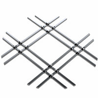 1" Flat Double Diamond Decorative Grille - Satin Nickel, 36" W x 24" L Sheet alt 0