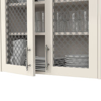 1" Flat Double Diamond Decorative Grille - Satin Nickel, 36" W x 24" L Sheet alt 0