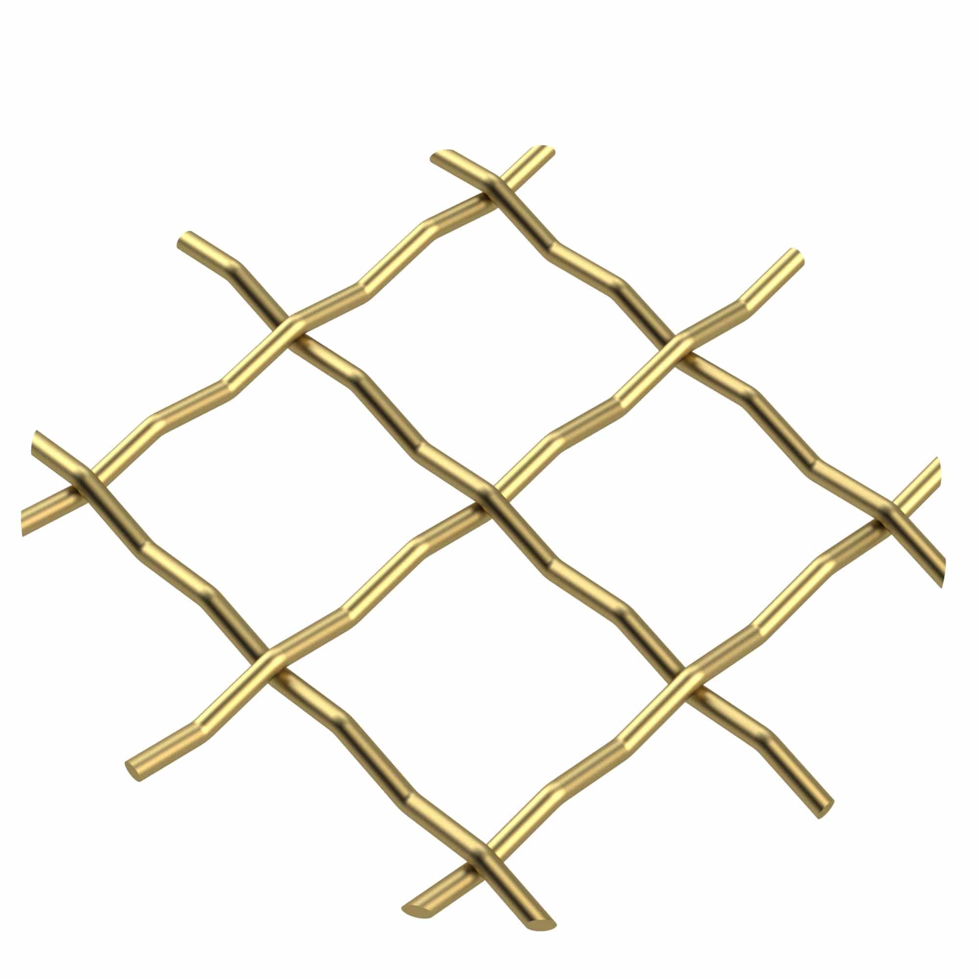 .75" Pressed Single Diamond Decorative Grille - Satin Brass, 36" W x 24" L Sheet alt 75