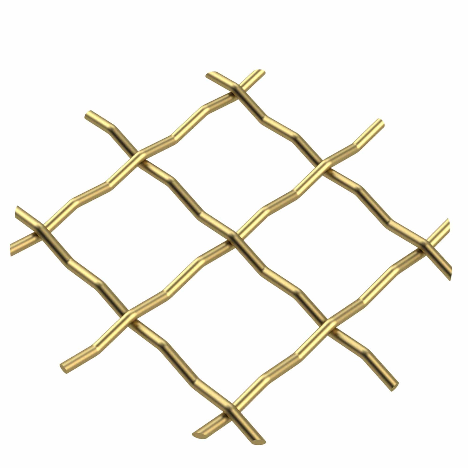 .75" Pressed Single Diamond Decorative Grille - Satin Brass, 36" W x 24" L Sheet alt 75