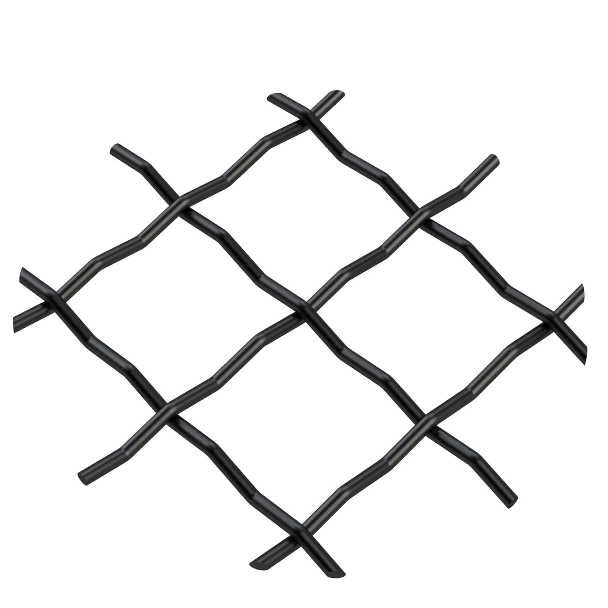 .75" Pressed Single Diamond Decorative Grille - Flat Black, 36" W x 24" L Sheet alt 75