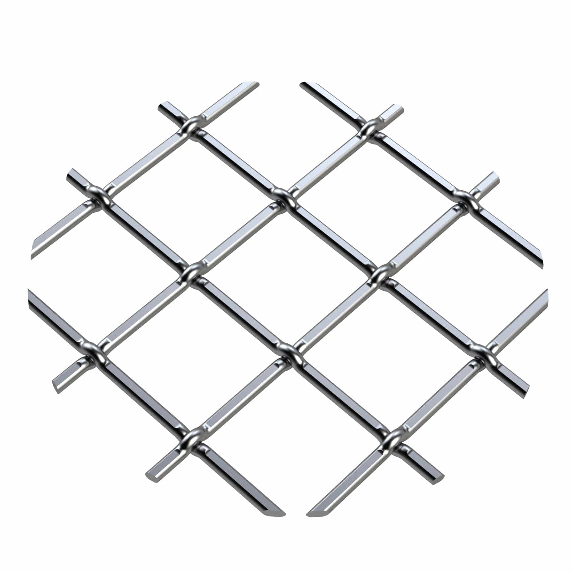 .75" Multi-Crimp Single Diamond Decorative Grille - Satin Nickel, 36" W x 24" L Sheet alt 75