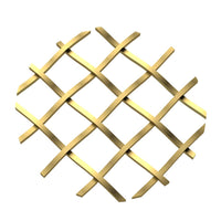 .5" Straight Flat Diamond Decorative Grille - Satin Brass, 36" W x 24" L Sheet alt 5