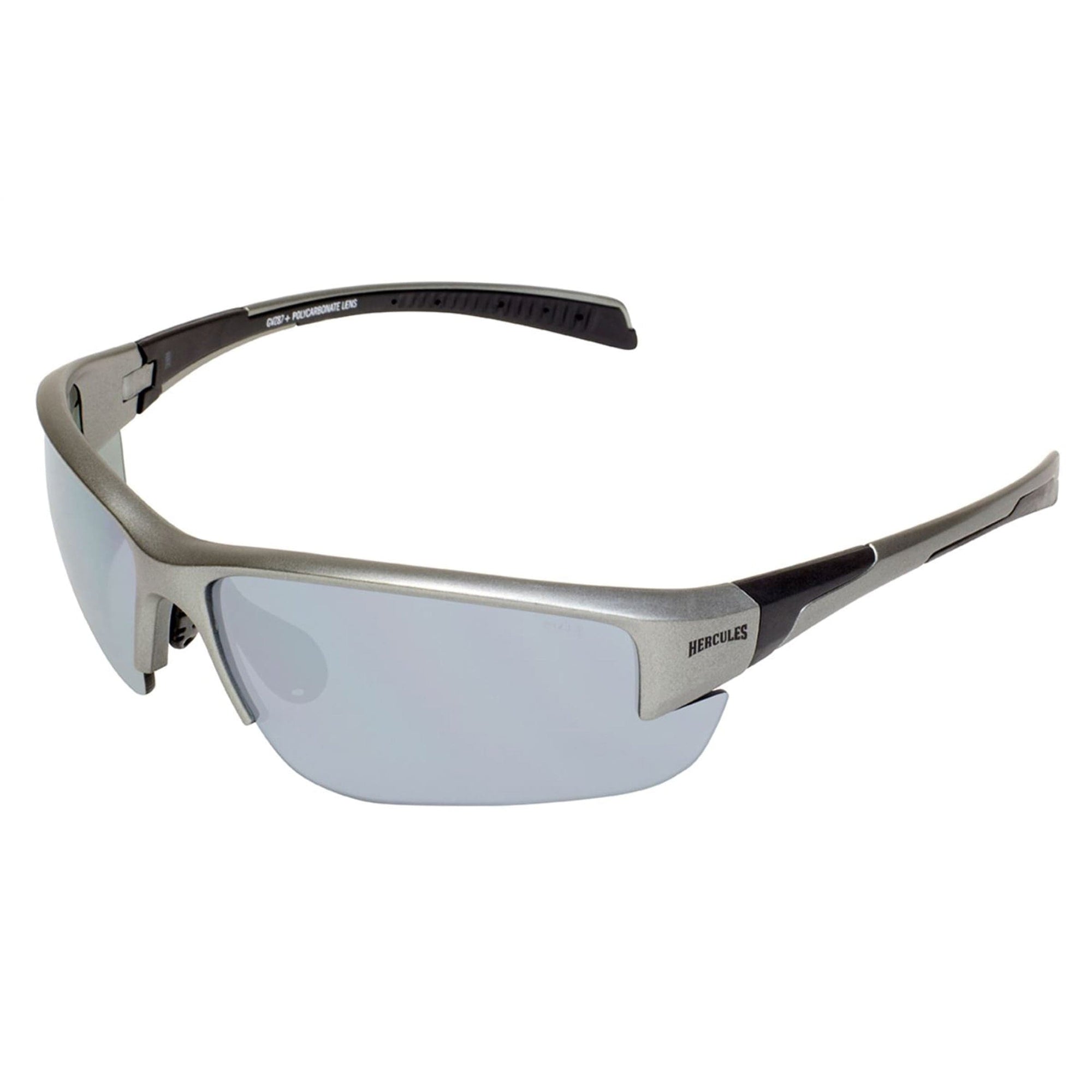 Hercules 7 Gray Metallic Frame Flash Mirror Safety Lenses alt 0