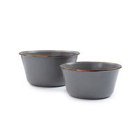 Enamel Mixing Bowl Set Slate Gray Indoor/Outdoor alt 0