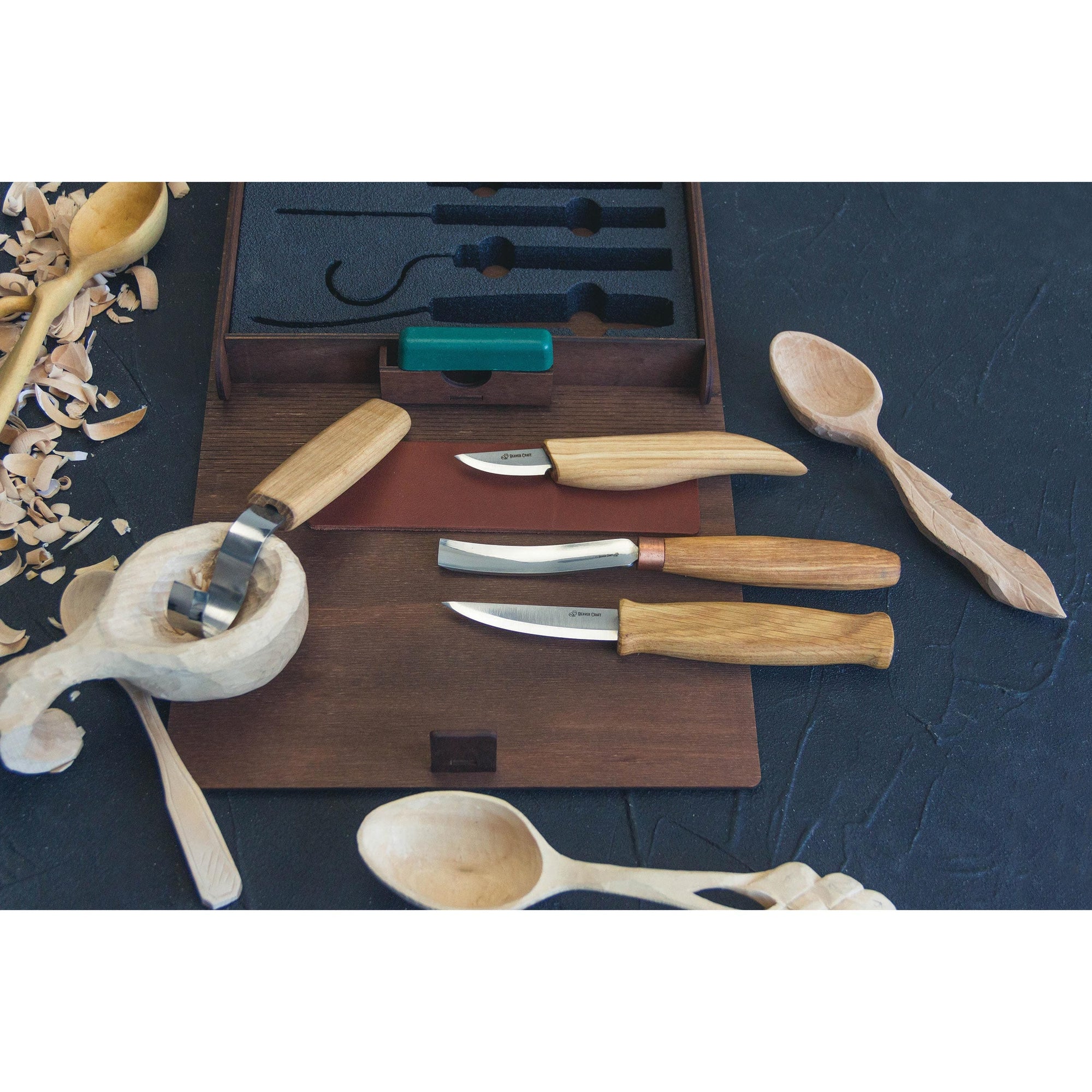 Spoon and Kuksa Carving Professional Set in Gift Book Box alt 0