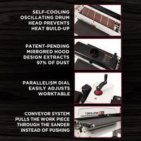 16" Oscillating Drum Sander with Stand - 1-1/2 HP 1 Ph 115V - JWDS-1632OSC