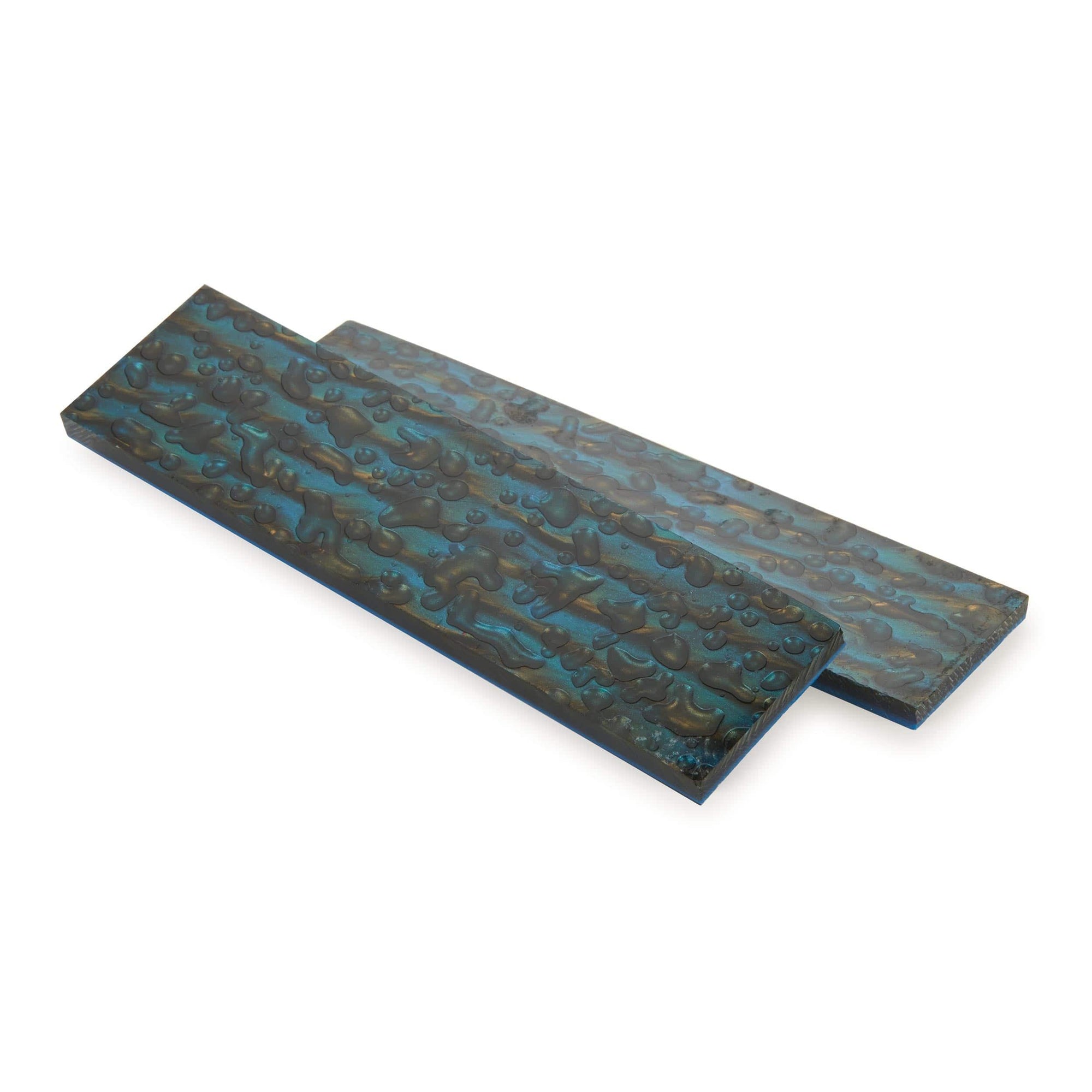 Poly Resin Knife Scales - 15/64" x 2" x 7" - Peacock - Pair alt 0