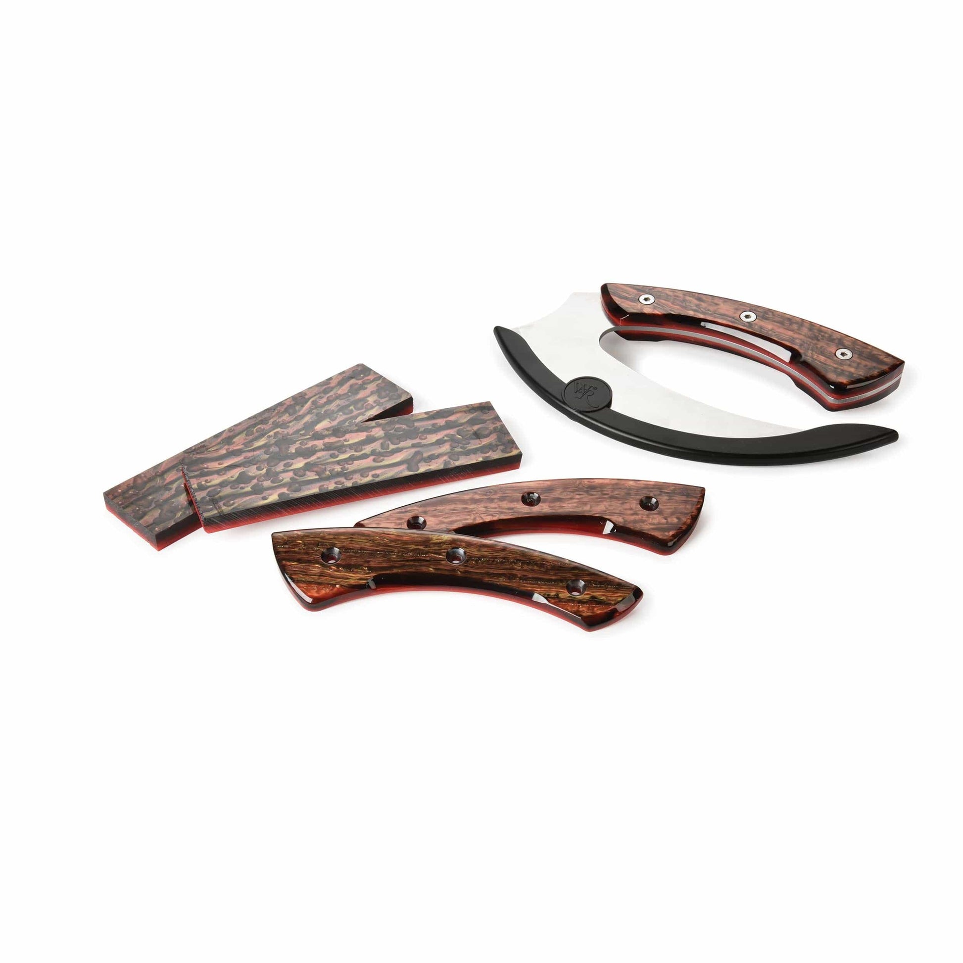 Poly Resin Knife Scales - 15/64" x 2" x 7" - Molten Lava - Pair alt 0