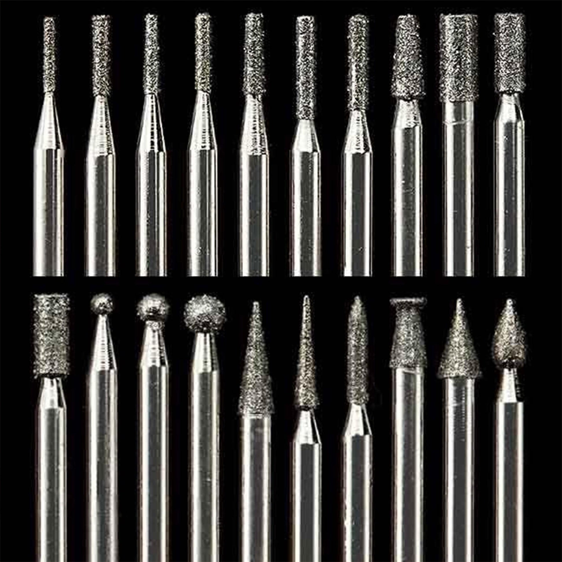 Diamond Dust Carving Burr Set - 3/32" Shank - 20 Pack alt 0
