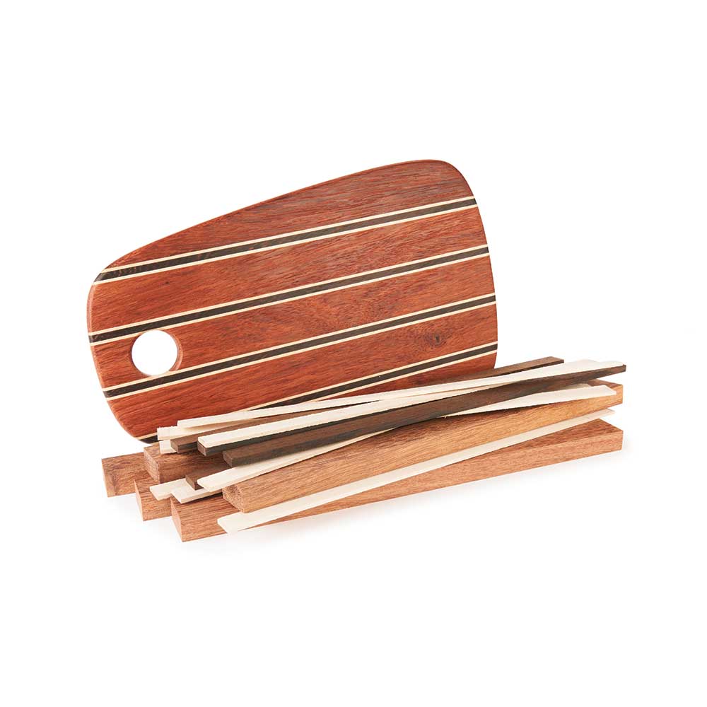 Exotic Cutting Board Kit - 3/4" x 10" x 16" - Andira, Hard Maple & Wenge alt 0