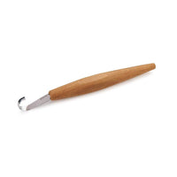 Double Bevel Spoon Carving Hook Knife with Oak Handle