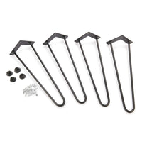2-Wire Hairpin Leg - 16" - Black - 4 Piece