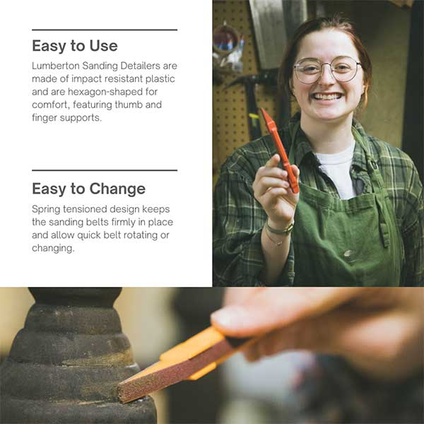 Sanding Detailer Replacement Belts - 80 Grit - 1/4" - 10 Pack