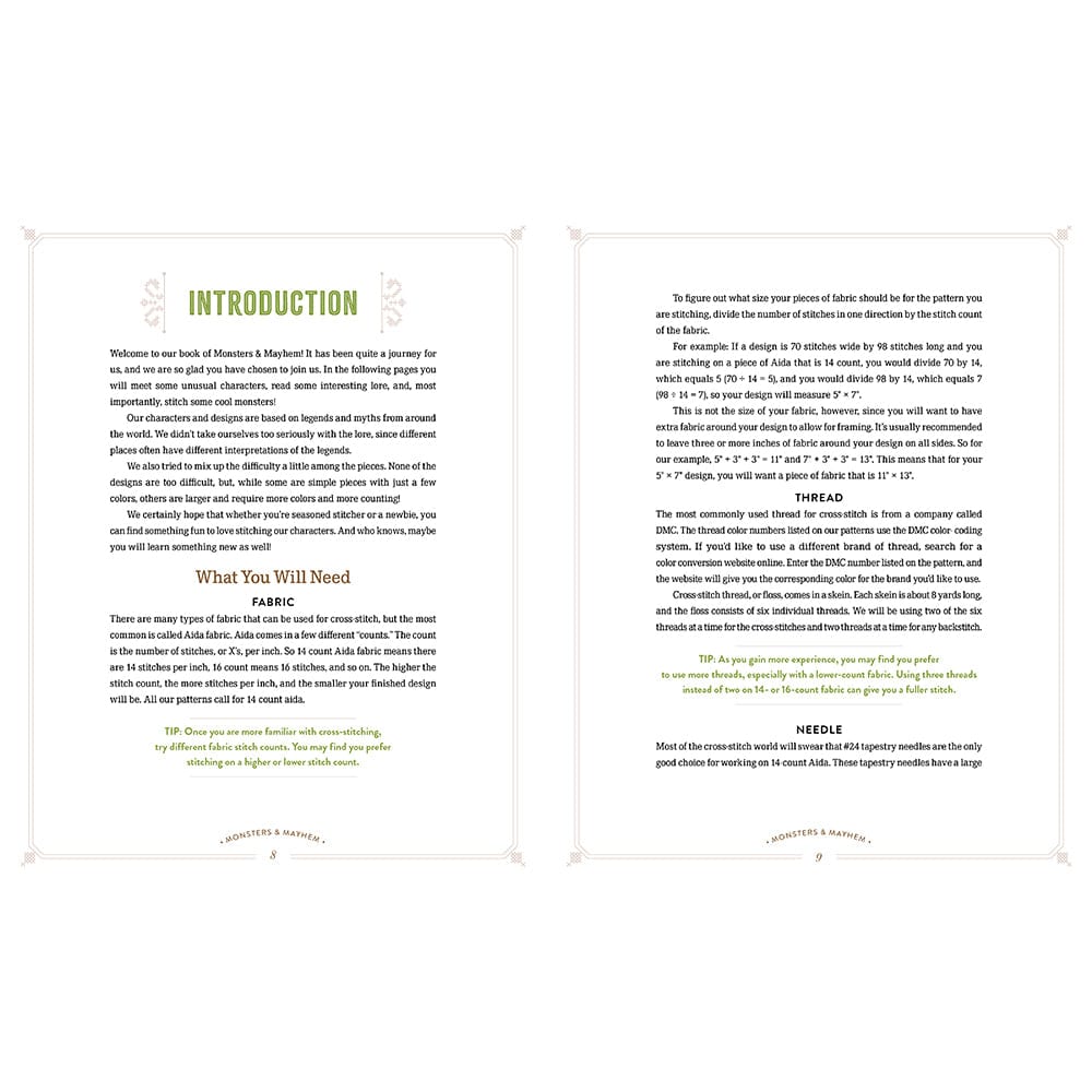 Monsters and Mayhem in Cross-Stitch: Designs and Instructions for 25 Creatures and Cryptids