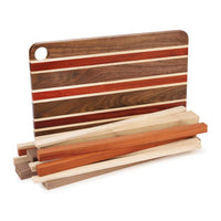 Heritage Blend Cutting Board Kit - 3/4" x 9-3/4" x 16" - Padauk, Walnut, Maple
