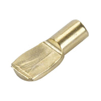 Flat Spoon Style Shelf Support - 5 mm Pin - Brass - 25 Pack alt 0