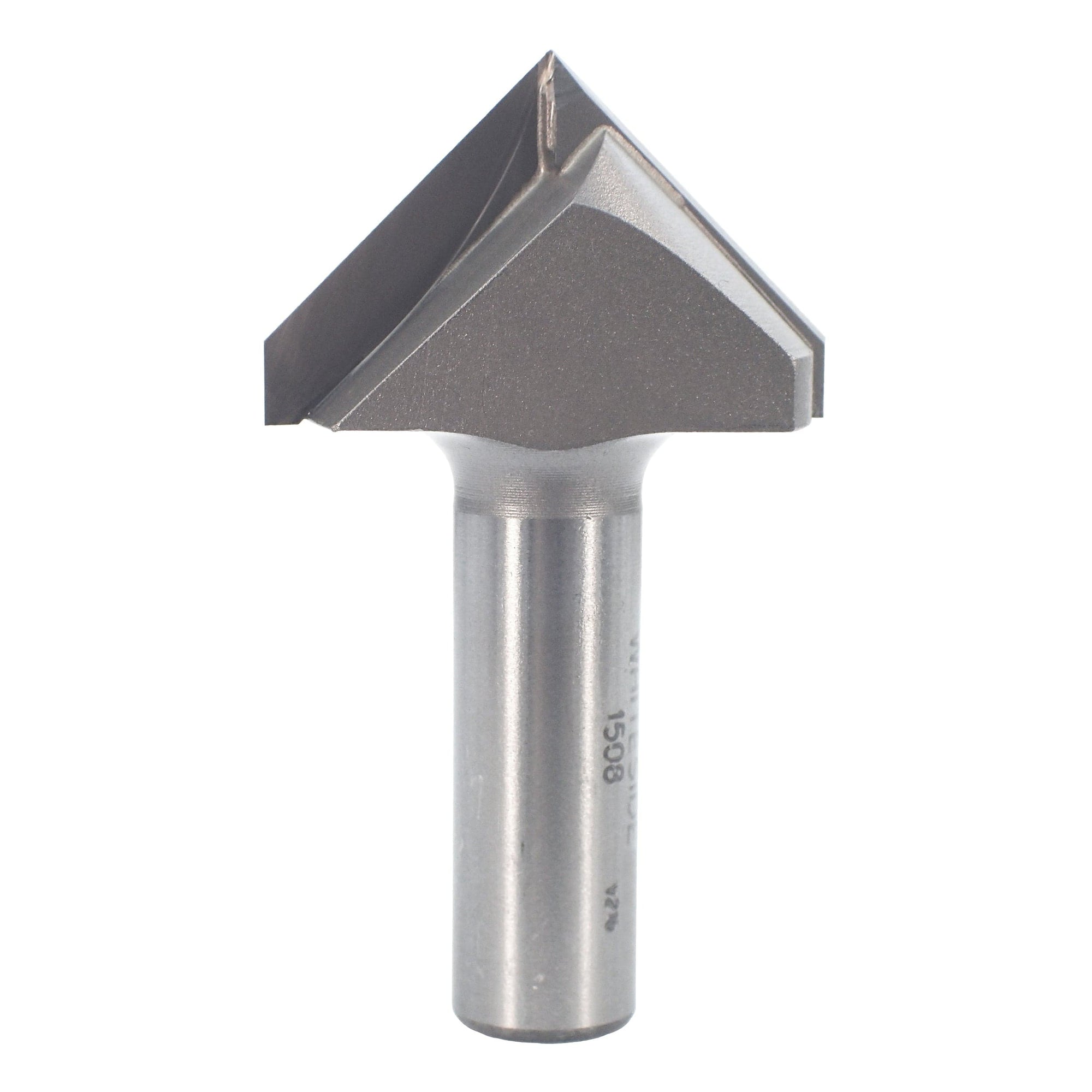 1508 V Groove Router Bit 1/2" SH 1-1/2" D X 3/4" P X 2-3/4" OL