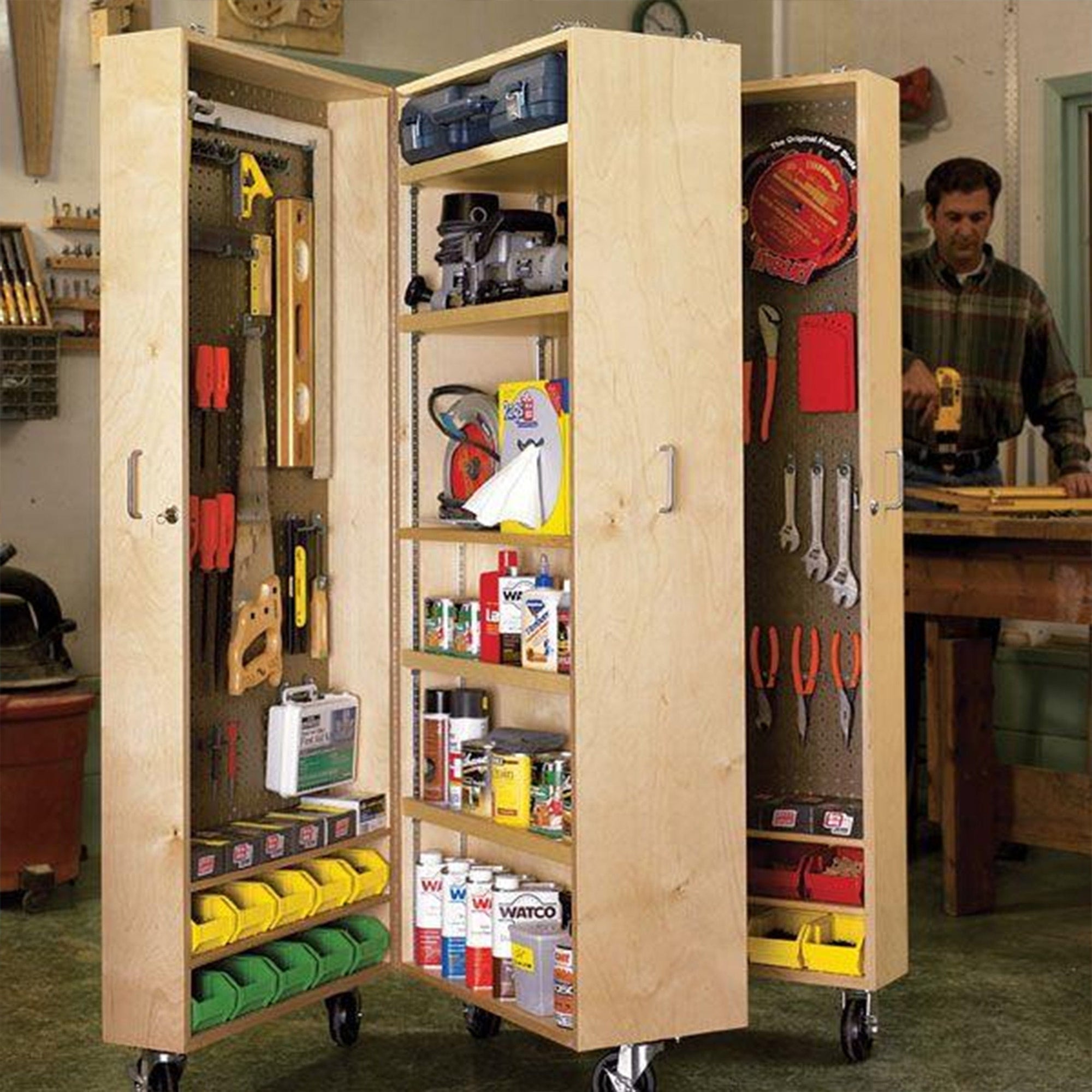 Downloadable Woodworking Project Plan to Build Mobile Tool Cabinet alt 0