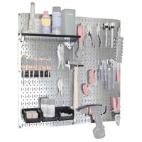 Steel Pegboard, Galvanized Utility Tool Storage Kit with Black Accessories alt 0