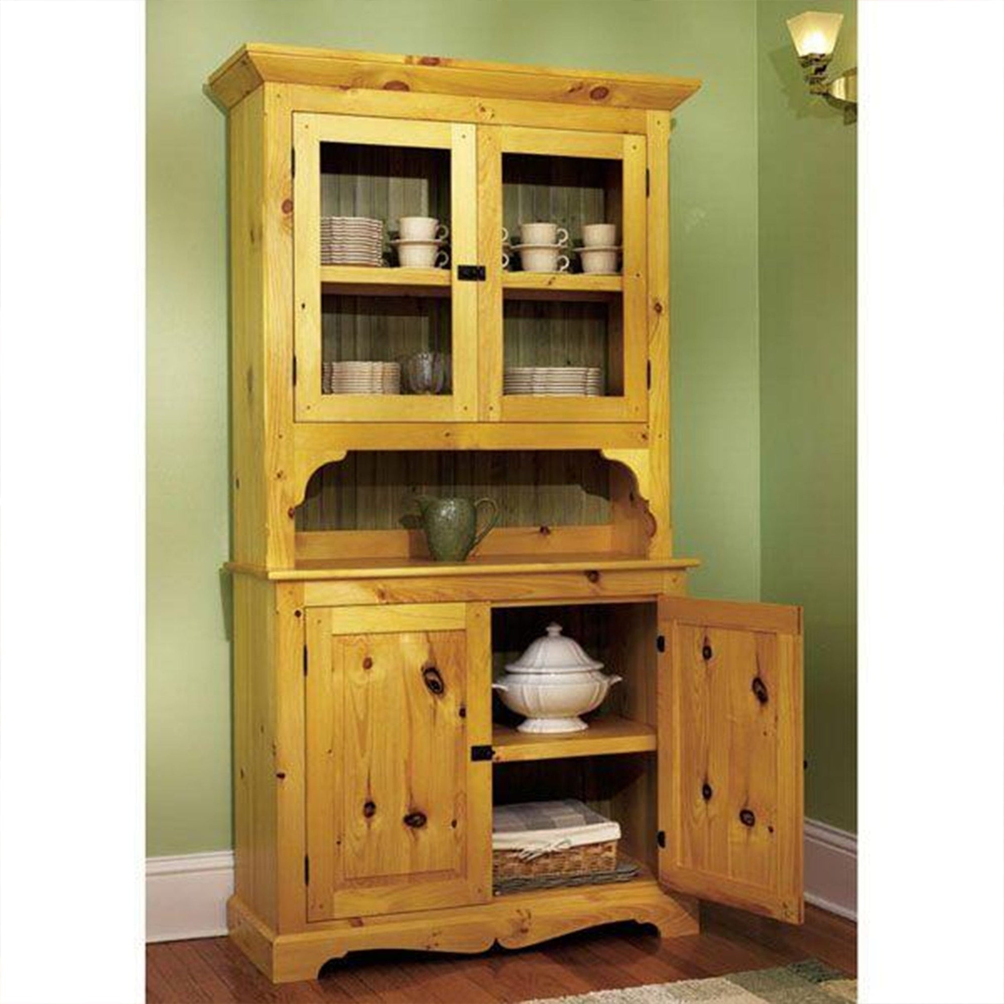 Downloadable Woodworking Project Plan to Build Heirloom Pine Hutch alt 0