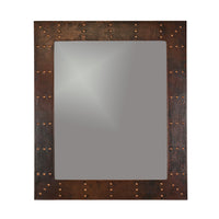 36" Hand Hammered Rectangle Mirror with Hand Forged Rivets alt 0