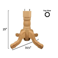 Knotty Pine Reeded Table Pedestal Kit, Model 1164P alt 0