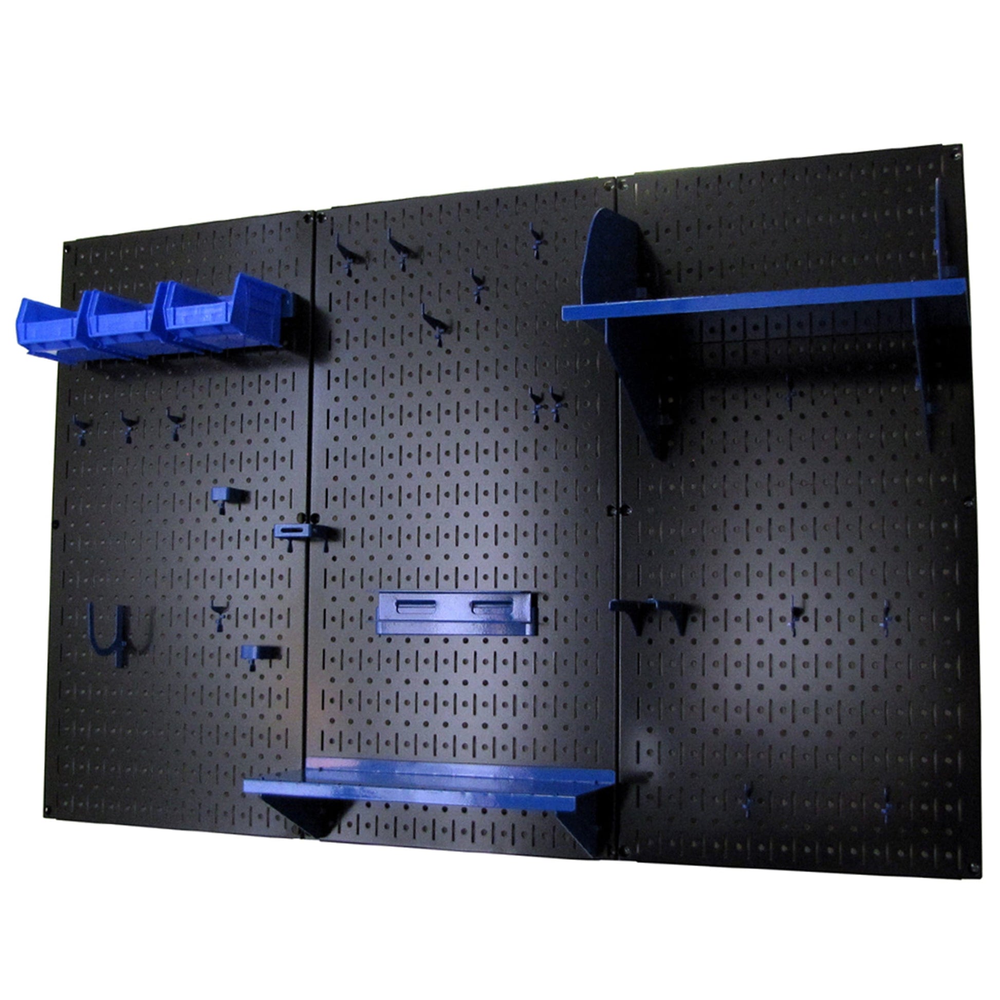 4' Metal Pegboard Standard Tool Storage Kit - Black Toolboard & Blue Accessories alt 0