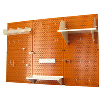 4' Metal Pegboard Standard Tool Storage Kit - Orange Toolboard & White Accessories alt 0