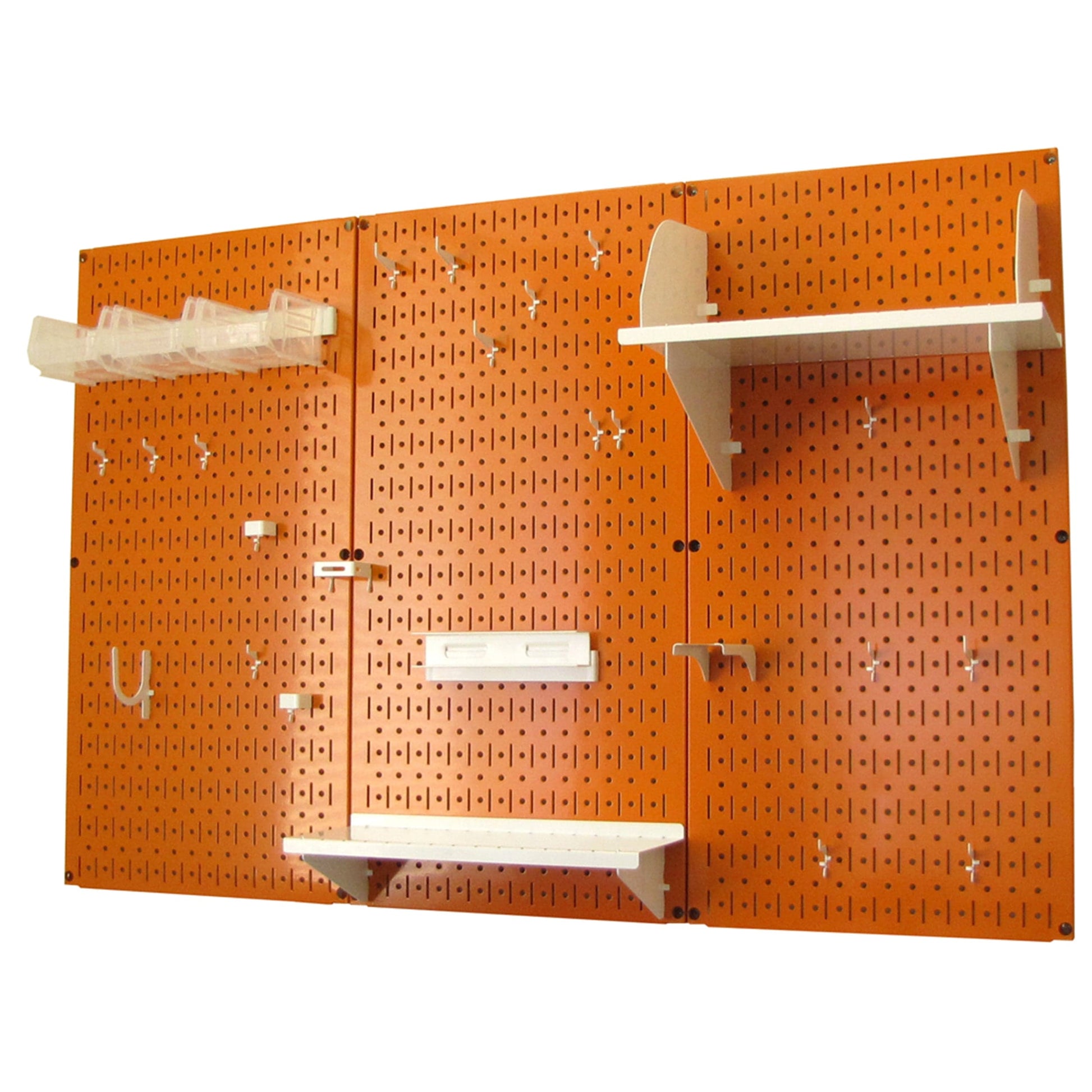 4' Metal Pegboard Standard Tool Storage Kit - Orange Toolboard & White Accessories alt 0