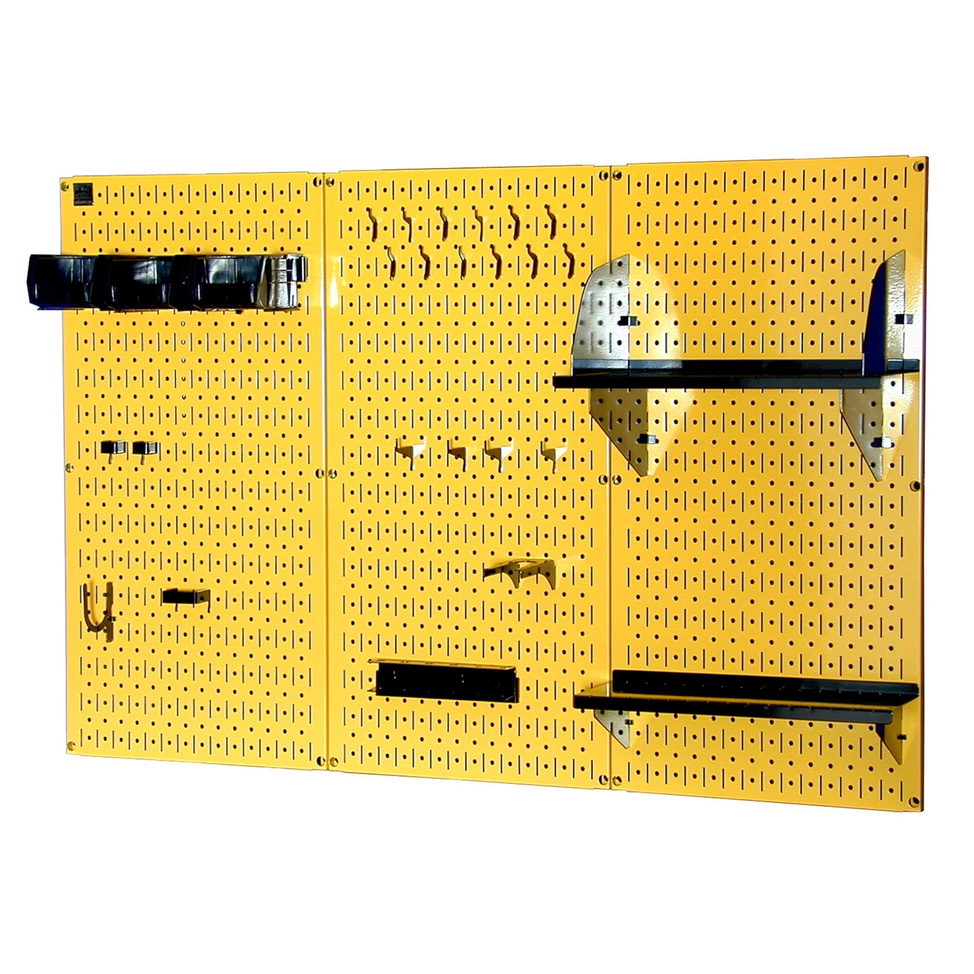 4' Metal Pegboard Standard Tool Storage Kit - Yellow Toolboard & Black Accessories alt 0